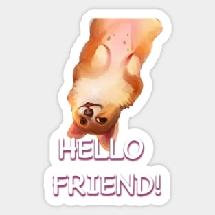 Corgi Pupper says hello! Card Sticker